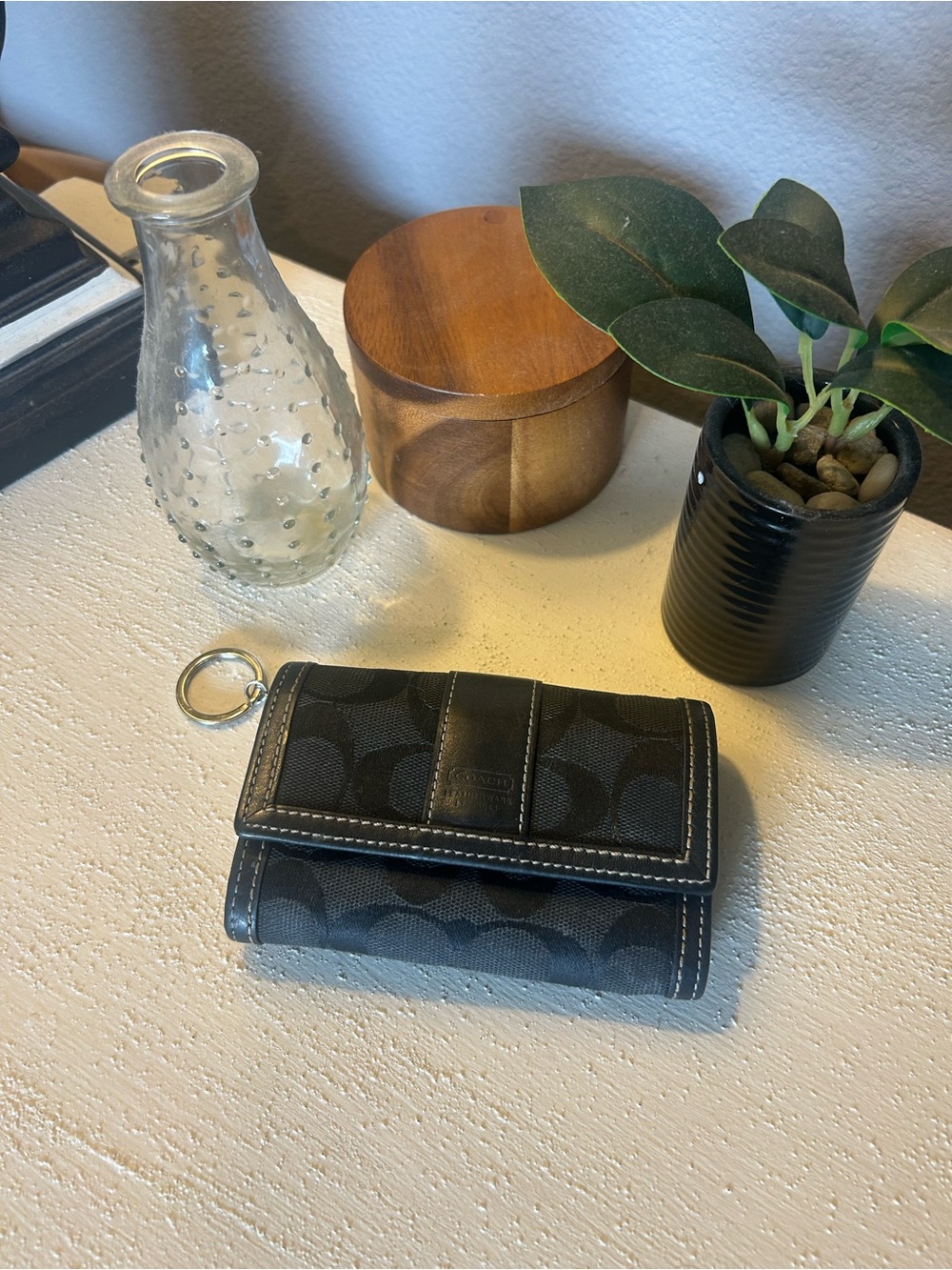 Coach Black Signature Canvas Wallet
